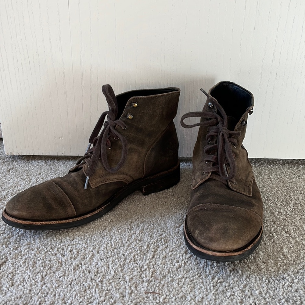 Suede high top lace up boots by Thursday.